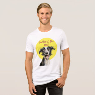 T-shirt En Tri-matière Illustration drôle de la frontière Collie Papa Chi