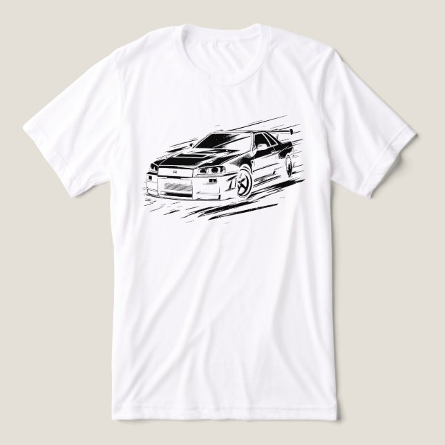 T-shirt En Tri-matière Illustration légendaire du parcours JDM Skyline R3 (Design Recto)