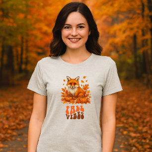 T-shirt En Tri-matière Illustration renard d'automne & Script Vibes d'aut