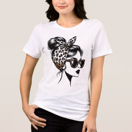 T-shirt En Tri-matière Imprimé léopard mode fille esthétique conception d