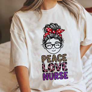 T-shirt En Tri-matière Infirmière Amour Paix Toupet Méssy Graphique