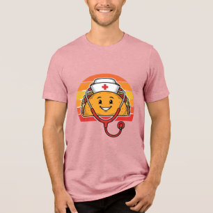 T-shirt En Tri-matière Infirmière Taco Rétro Gravure Vintage Design_1