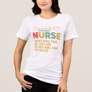 T-shirt En Tri-matière Infirmière vintage pour les professionnels de la s