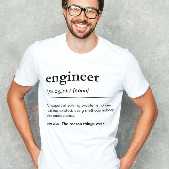 T-shirt En Tri-matière Ingénieur sur mesure Définition Drôle Génie cadeau (Créateur téléchargé)