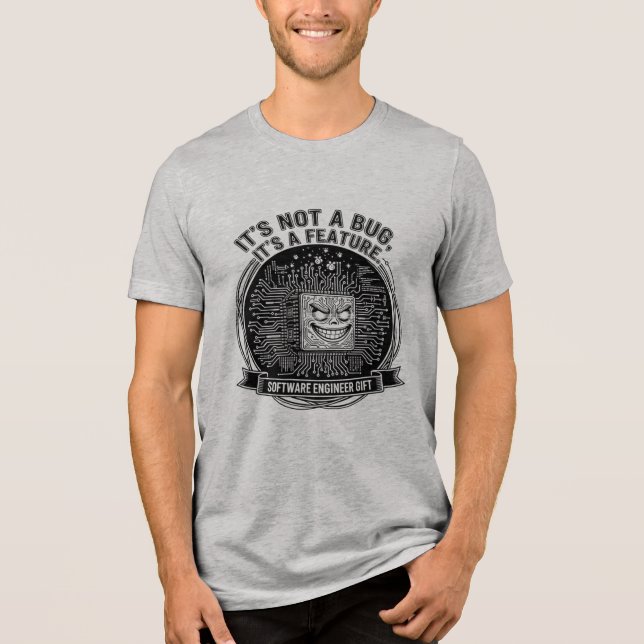 T-shirt En Tri-matière It's Not a Bug It's a Feature" Coding Quote (Recto)