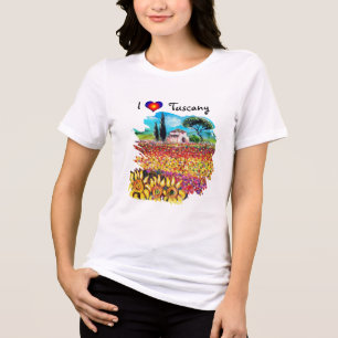 T-SHIRT EN TRI-MATIÈRE J'ADORE LA TOSCANE ET LES SOUFFRANCES