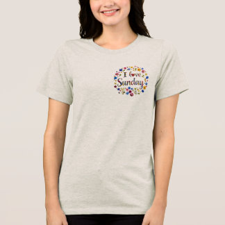 T-shirt En Tri-matière J'adore le dimanche -design par Maaya_Prints, Femm