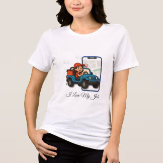 T-shirt En Tri-matière J'adore mon métier de chauffeur de livraison fémin