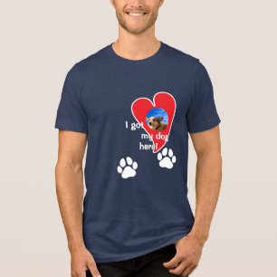 T-shirt En Tri-matière J'ai mon chien ici ! Photo personnalisée - foncé
