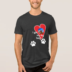 T-shirt En Tri-matière J'ai mon chien ici ! Photo personnalisée - foncé
