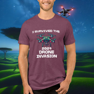T-shirt En Tri-matière J'ai survécu à l'invasion de drones en 2024