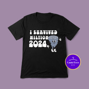 T-shirt En Tri-matière J'ai survécu à l'ouragan Milton Style Rétro 2024