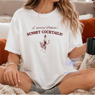 T-shirt En Tri-matière J'ai Survécu aux Cocktails de Crépuscule de Patric