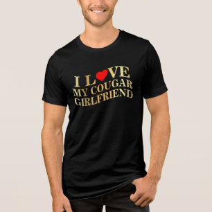 T-shirt En Tri-matière J'Aime Mon Cougar Girlfriend Funny Boyfriend