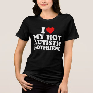 T-shirt En Tri-matière J'Aime Mon Petit Amis Autiste Chaud