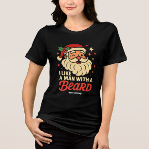 T-shirt En Tri-matière J'Aime Un Homme Avec Une Barbe Noël Le Père Noël D