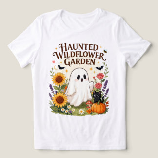 T-shirt En Tri-matière Jardin de fleurs sauvages hanté Halloween fantôme