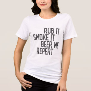 T-shirt En Tri-matière Je Frotte Ma Viande Bbq Fumeur Grillmaster Bière M