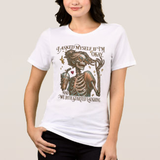 T-shirt En Tri-matière Je me suis demandé si j'allais bien Squelette Café