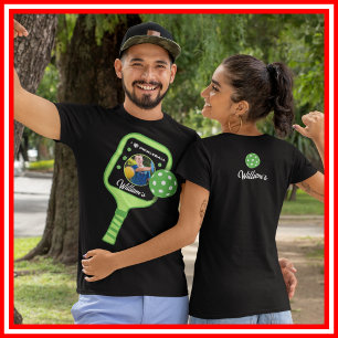 T-shirt En Tri-matière Je suis amoureux de Pickleball Paddle Vert PHOTO M