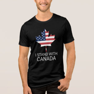 T-shirt En Tri-matière Je suis avec le Canada America Canadian USA Flag,