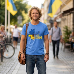 T-shirt En Tri-matière Je suis avec l'Ukraine & symbole du tournesol de l