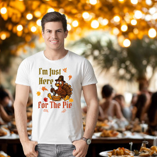 T-shirt En Tri-matière "Je suis juste là pour la tarte" Drôle Thanksgivin