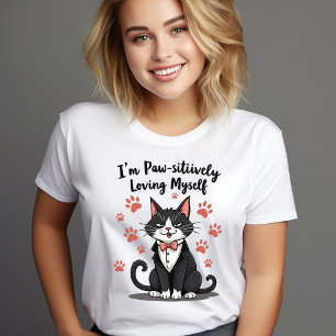 T-shirt En Tri-matière Je suis Paw-sitly Loving Me - Tuxedo Cat