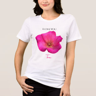 T-shirt En Tri-matière Je t'aime - Rose - Saint-Valentin Personnalisé  