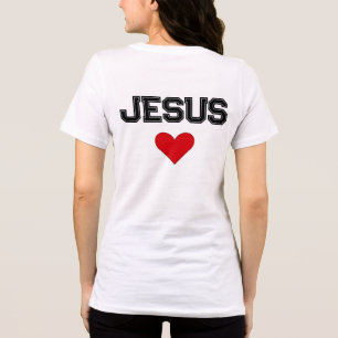 T-shirt En Tri-matière Jésus Cœur Texte Gras Chrétien