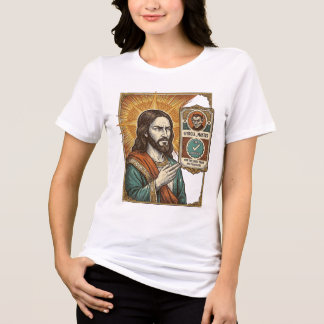 T-shirt En Tri-matière Jésus Faux Vérifié Coche Arnaque Troll Social Hu