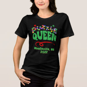 T-shirt En Tri-matière Jigsaw Puzzle Queen Lieu Nom