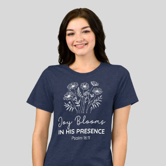 T-shirt En Tri-matière Joie fleurit en Sa présence Psaume 16:11 Floral