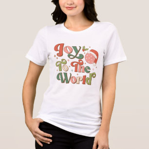 T-shirt En Tri-matière Joie Mignonne Au Monde Retro Noël
