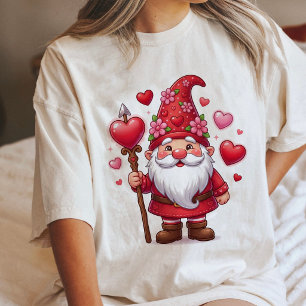 T-shirt En Tri-matière Joli gnome de la Saint-Valentin avec des cœurs d'a