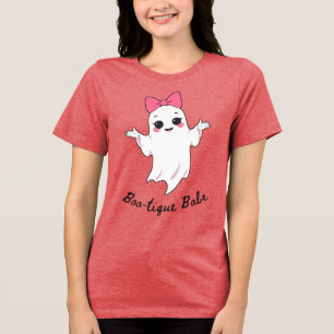 T-shirt En Tri-matière Jolie Fille Rétro Fantôme avec poil rose