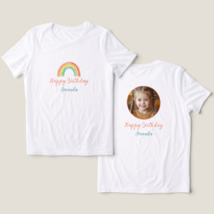 T-shirt En Tri-matière Jolie Pastel coloré Rainbow Girls Photo Anniversai