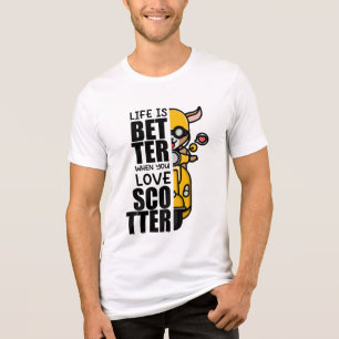 T-shirt En Tri-matière Jolie Scooter conception chèvre