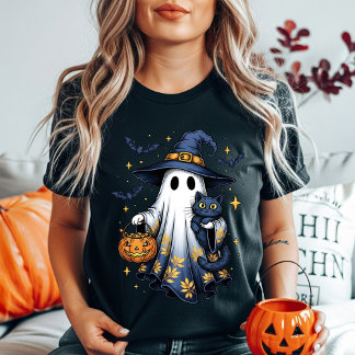 T-shirt En Tri-matière Jolie sorcière fantôme Halloween | Tricoter ou tra