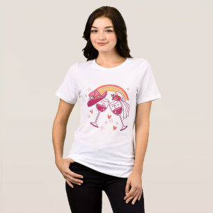 T-shirt En Tri-matière Jolis verres à vin de mariage - Toast du marié et