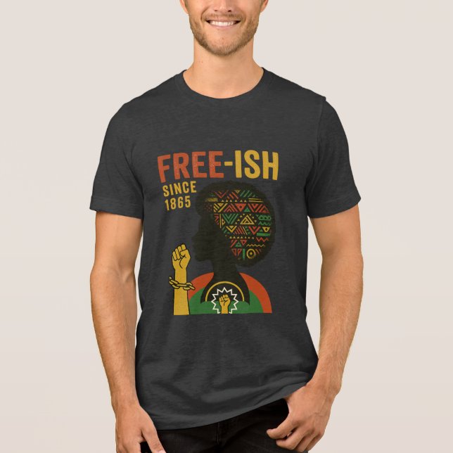 T-shirt En Tri-matière Jour de la Liberté Art Afrocentré (Recto)