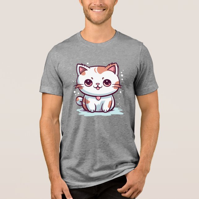 T-shirt En Tri-matière Jovely Chat Kawaii Style Clipart-47758 (Recto)