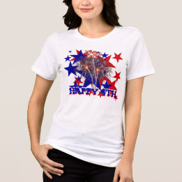 T-shirt En Tri-matière Joyeuse chemise 4 juillet étoiles -
