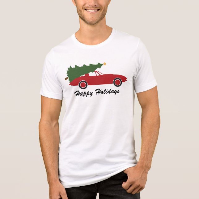 T-shirt En Tri-matière Joyeuses Vacances Red Sports Arbre de Noël (Recto)