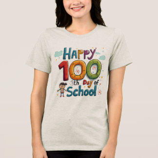 T-shirt En Tri-matière joyeux 100e jour d'école