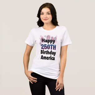T-shirt En Tri-matière Joyeux 250e anniversaire Amérique Feu d'artifice p