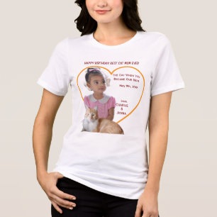 T-shirt En Tri-matière Joyeux Anniversaire Meilleure Maman de Chat Photos