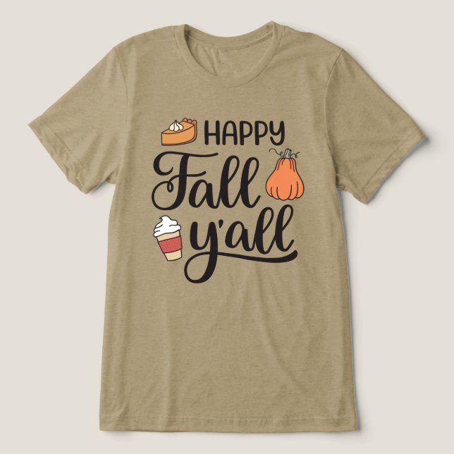 T-shirt En Tri-matière Joyeux automne Y'all (Design Recto)