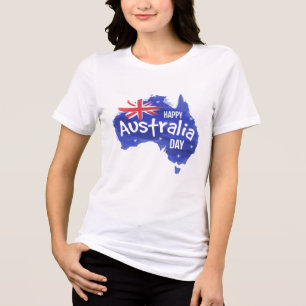 T-shirt En Tri-matière Joyeux drapeau de la carte de la fête nationale au