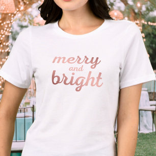T-shirt En Tri-matière Joyeux et lumineux - mignon script or rose